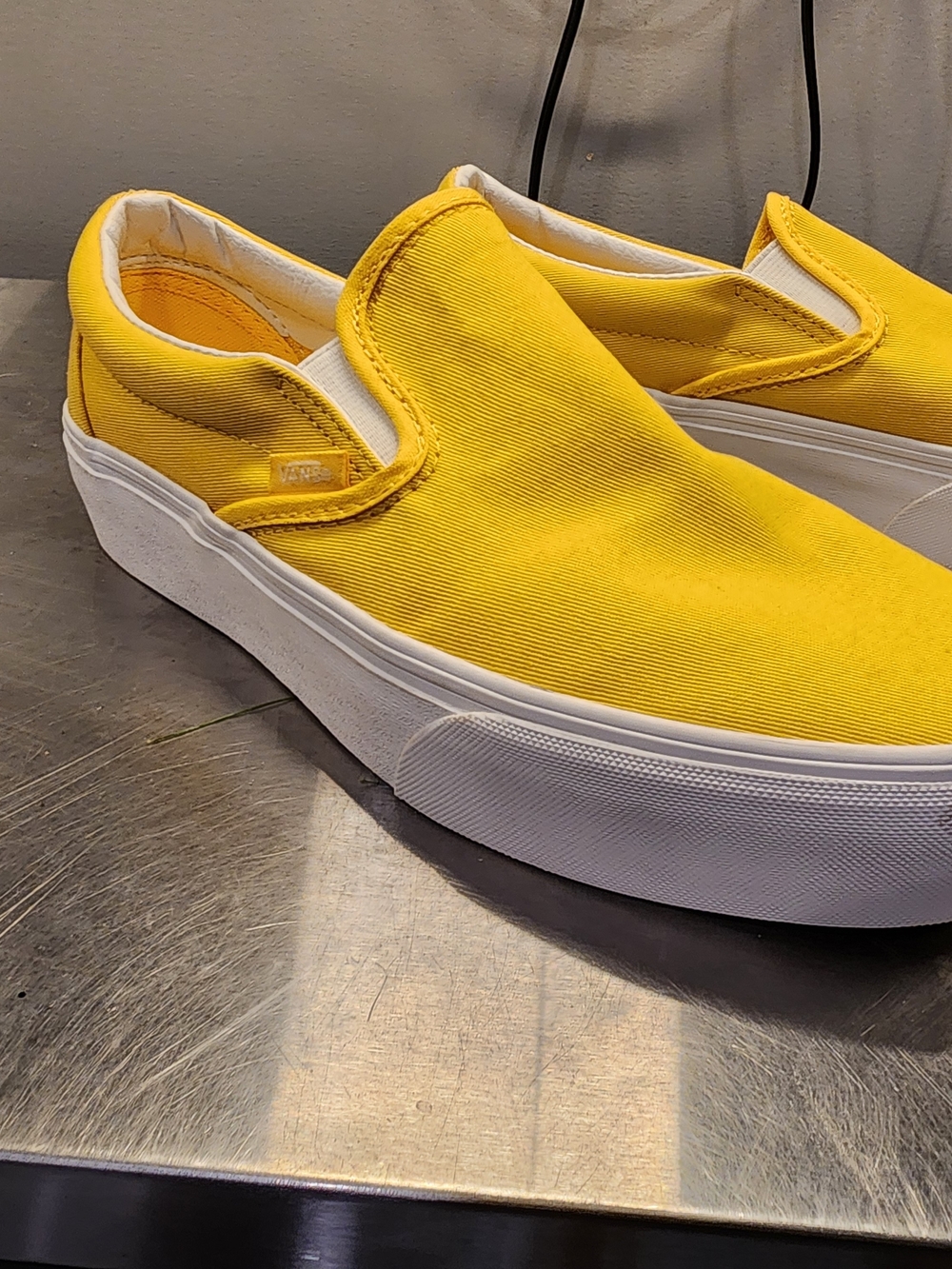 Vans Yellow Slip-On Platform Sneakers - Women 10, Rare!